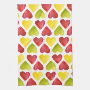 Apfelherzen-Muster Geschirrtuch
