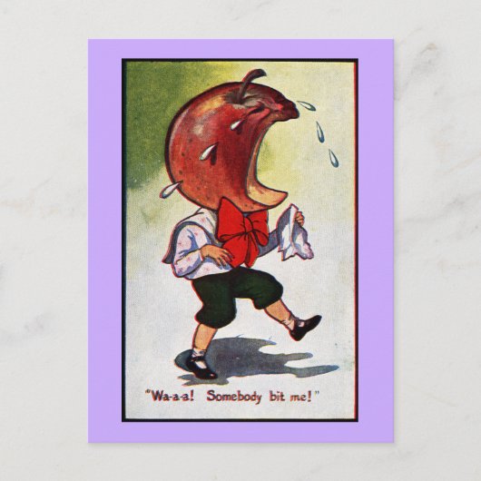 Apfeljunge Bitten Postkarte (Vorderseite)