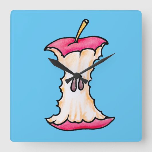 Apfelkern Quadratische Wanduhr (Vorderseite)