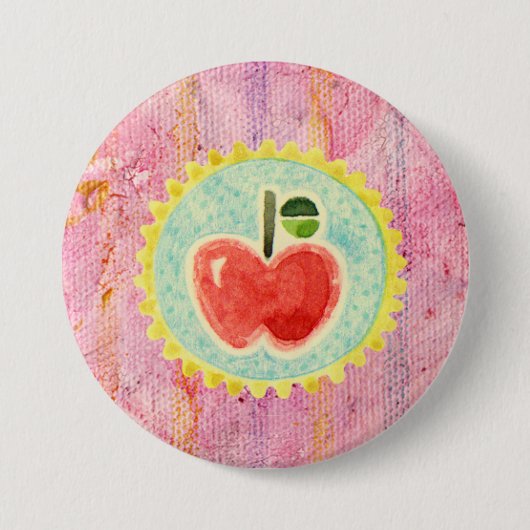Apfelknopf Button (Vorderseite)