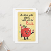 Apfelkomische Geburtstagskarten Karte (Vorderseite/Rückseite Beispiel)