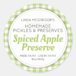 Apfelkonserven, grün, rund Konfitüre Runder Aufkleber