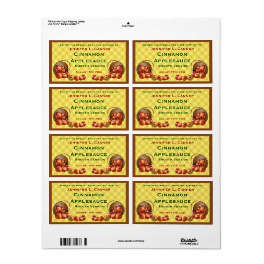 Apfelkörbe auf Gelb Kariert (Vorne)