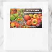 Apfelkörbe Autumn Grüße Rechtecksticker Rechteckiger Aufkleber (Tasche)