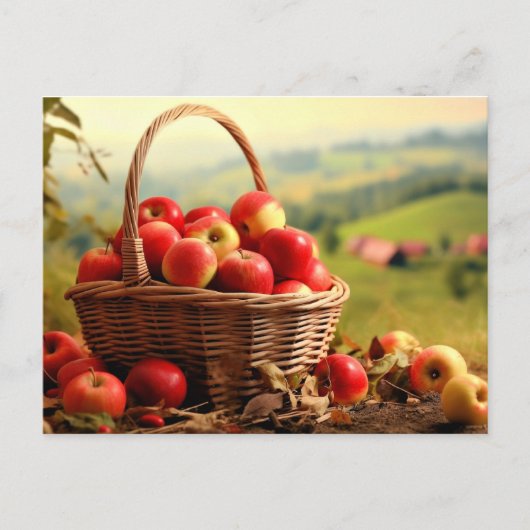 Apfelkörbe, Herbst, Postkarte (Vorderseite)