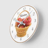 Apfelkörbe-Individuelle Name Runde Wanduhr (Winkel)