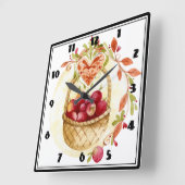 Apfelkörbe Quadratische Wanduhr (Winkel)