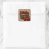 Äpfelkörbe Quadratischer Aufkleber (Tasche)