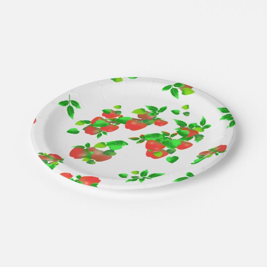 Apfelkuchen auf dem Bauernmarkt Pappteller (Schrägansicht)