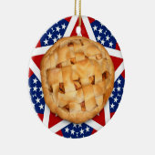 Apfelkuchen auf Stars und Streifen Keramik Ornament (Rechts)