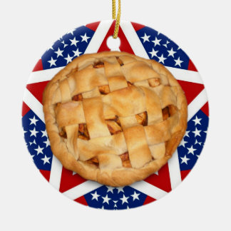 Apfelkuchen auf Stars und Streifen Keramik Ornament