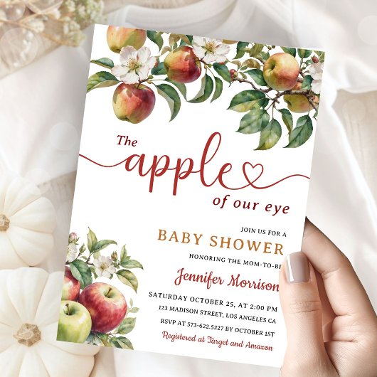 Apfelkuchen aus unserem Baby-Duschenfall Geschlech Einladung