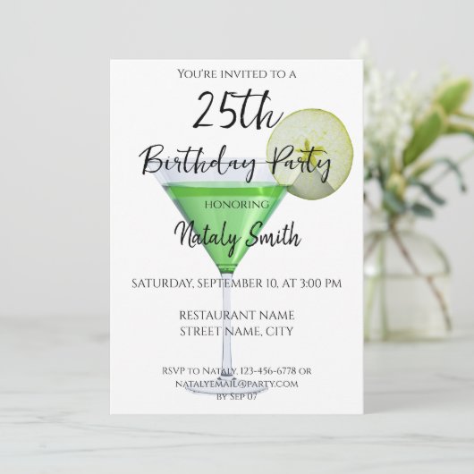 Apfelkuchen Einladung (Stehend Vorderseite)