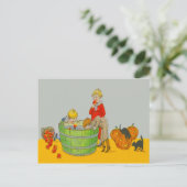 Äpfelkuchen für Kinder Jack O' Lantern Postkarte (Stehend Vorderseite)