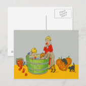 Äpfelkuchen für Kinder Jack O' Lantern Postkarte (Vorne/Hinten)