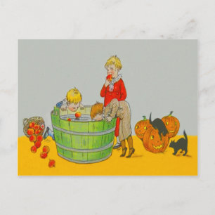 Äpfelkuchen für Kinder Jack O' Lantern Postkarte