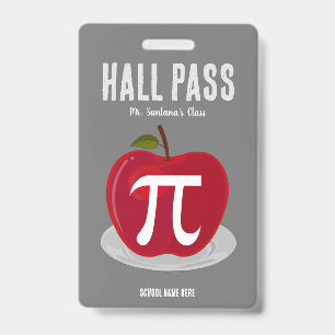 Apfelkuchen-Hall-Pass-Abzeichen Ausweis