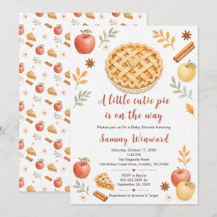 Apfelkuchen-Herbst-Baby-Party Einladung