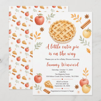 Apfelkuchen-Herbst-Baby-Party Einladung