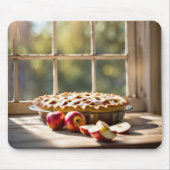 Apfelkuchen im Bauernhaus-Fenster Mousepad (Vorne)