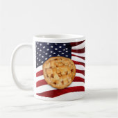 Apfelkuchen mit amerikanischer Flagge Kaffeetasse (Links)