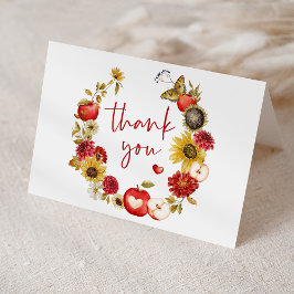 Apfelkuchen mit Bläsernsack-Baby-Dusche Dankeskarte