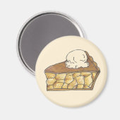 Apfelkuchen mit Eiscreme Backmagnet Magnet (Vorderseite/Rückseite)