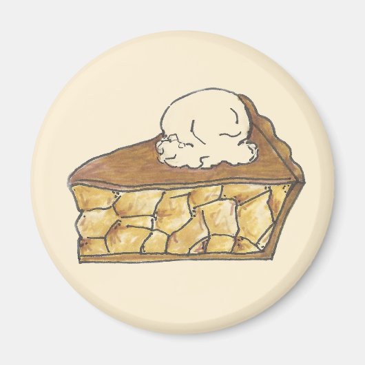 Apfelkuchen mit Eiscreme Backmagnet Magnet (Vorne)