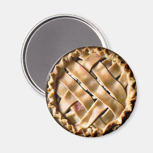 Apfelkuchen mit Extravaganter Kruste Magnet (Vorderseite/Rückseite)