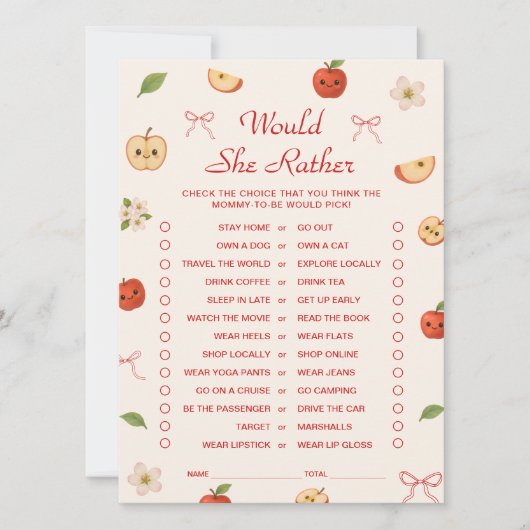 Apfelkuchen mit meiner Baby-Dusche würde sie eher Einladung (Vorderseite)