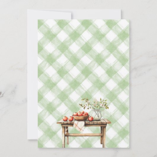 Apfelkuchen mit Rustikal-Fall-Baby-Dusche Einladung (Rückseite)