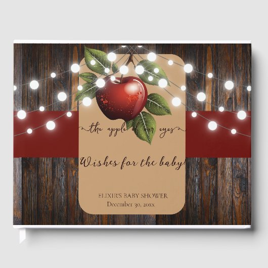 Apfelkuchen mit Rustikal Fall Baby Dusche Gästebuch (Vorderseite)