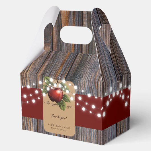 Apfelkuchen mit Rustikal Fall Baby Dusche Geschenkschachtel (Vorderseite)