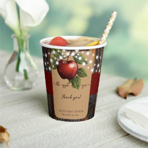 Apfelkuchen mit Rustikal Fall Baby Dusche Pappbecher