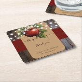 Apfelkuchen mit Rustikal Fall Baby Dusche Rechteckiger Pappuntersetzer (angewinkelt)