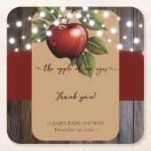 Apfelkuchen mit Rustikal Fall Baby Dusche Rechteckiger Pappuntersetzer (Vorderseite)