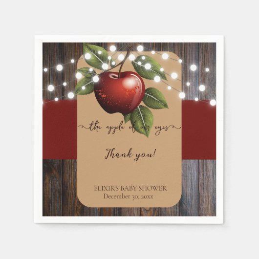 Apfelkuchen mit Rustikal Fall Baby Dusche Serviette (Vorderseite)