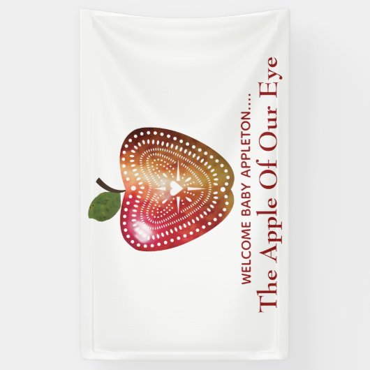 Apfelkuchen mit unserer Augapfel-Baby-Dusche Banner (Vertikal)
