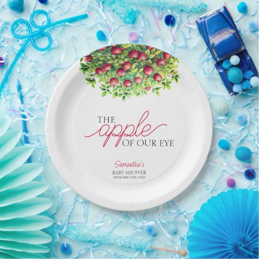 Apfelkuchen mit unserer Eye Fall Baby Dusche Pappteller (Party)