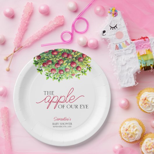 Apfelkuchen mit unserer Eye Fall Baby Dusche Pappteller (Party)