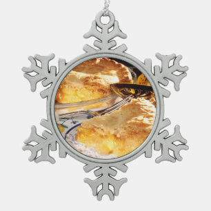 Apfelkuchen-Nachtisch Schneeflocken Zinn-Ornament
