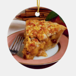 APFELKUCHEN-RUNDE VERZIERUNG KERAMIKORNAMENT