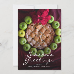Apfelkuchen, um wie ein Weihnachtskranz auszusehen Feiertagskarte