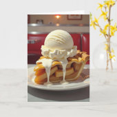 Apfelkuchen und Vanilla Ice Karte (Gelbe Blume)