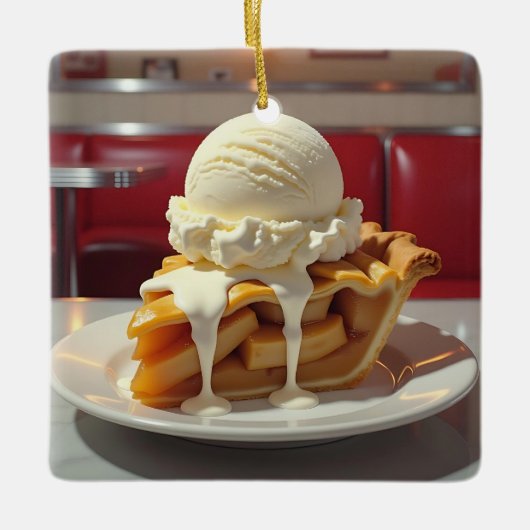 Apfelkuchen, Vanilla Ice Weihnachten Keramikornament (Vorderseite)