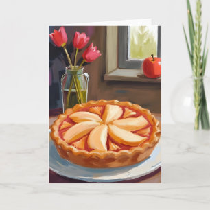 Apfelkuchen Wasserfarben Thanksgiving Karte