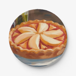 Apfelkuchen-Wasserfarben-Thanksgiving-Malerei Pappteller