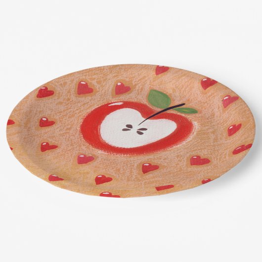 Apfelkuchenplatte Pappteller (Schrägansicht)