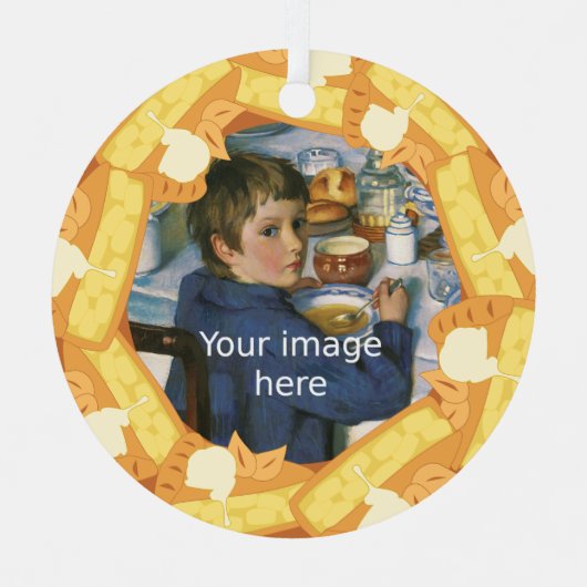 Apfelkuchenrahmen für Ihr Foto - benutzerdefiniert Ornament Aus Metall (Vorderseite)