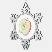 APFELLEBENSMITTEL SCHNEEFLOCKEN Zinn-Ornament (Rechts)